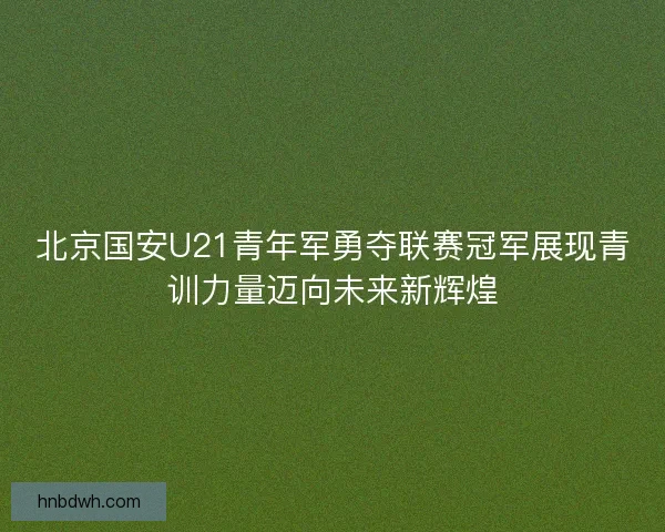 北京国安U21青年军勇夺联赛冠军展现青训力量迈向未来新辉煌