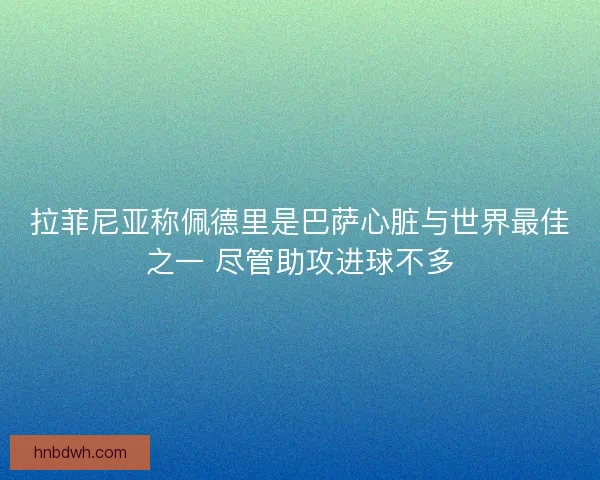 拉菲尼亚称佩德里是巴萨心脏与世界最佳之一 尽管助攻进球不多