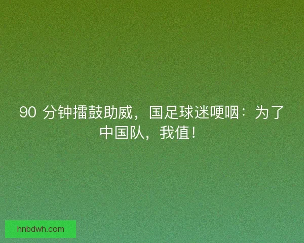 90 分钟擂鼓助威，国足球迷哽咽：为了中国队，我值！